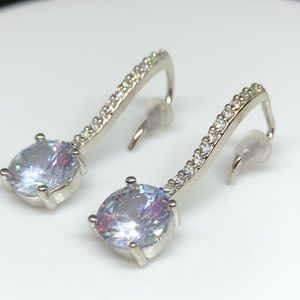 925 Cubic Zirconia Drop Earrings